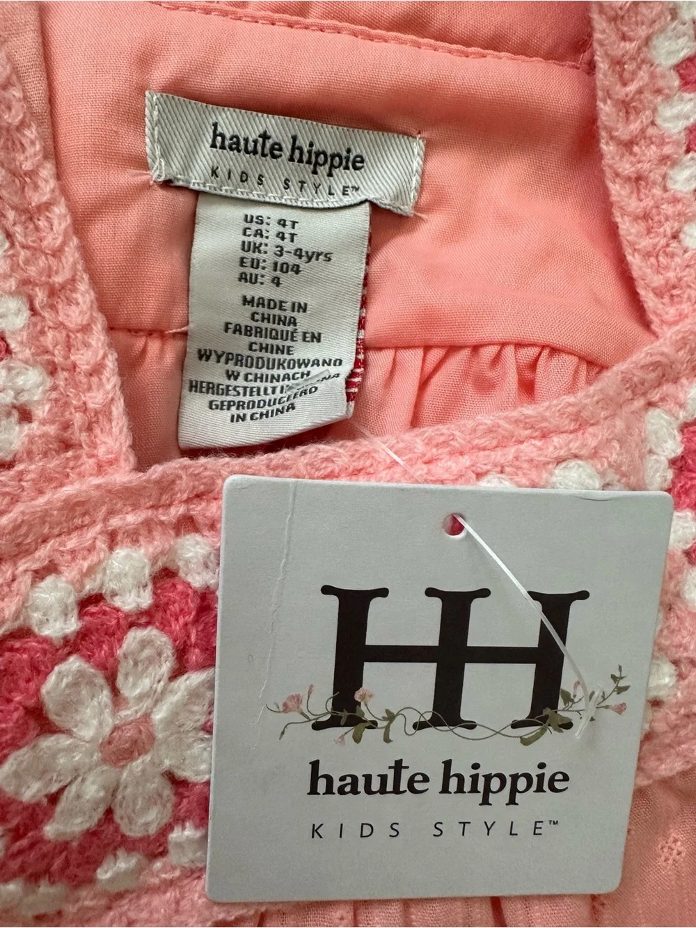 Haute Hippie Pink Crochet Trim Tank Top with Coral Shorts {Size 4T | NWT}